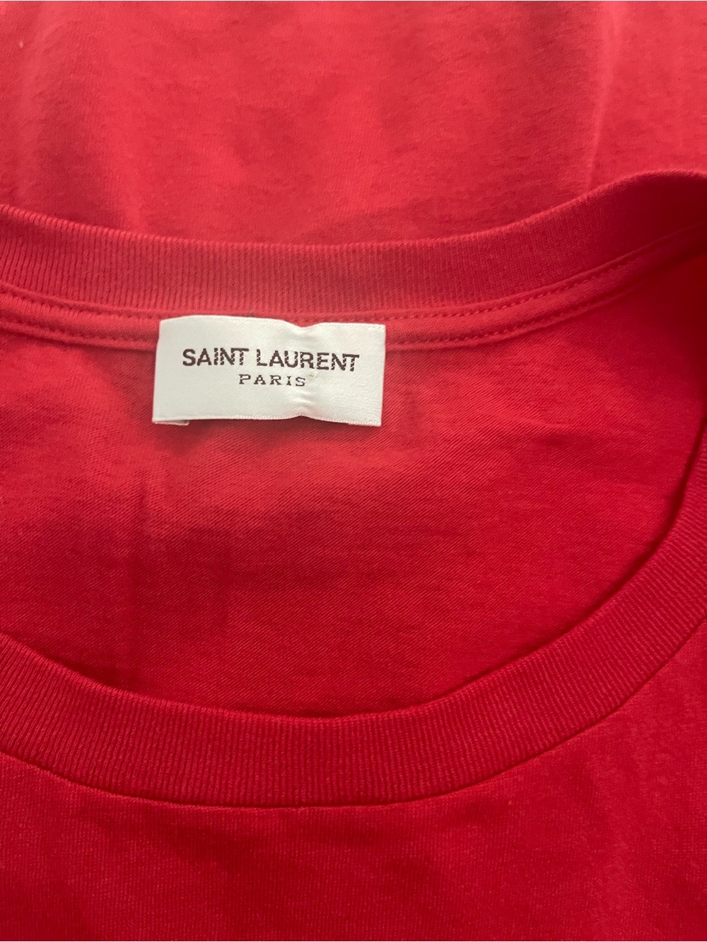 Saint Laurent Red Minimal Logo T-Shirt - Picture 8 of 8